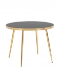 Стол обеденный Stool Group Гелиос 100*100 стекло черный мрамор сталь золото УТ000036675