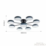 Потолочная люстра на штанге Arte Milano Ferrara 250406/8+1 Gr (LED, 220V, круглые)