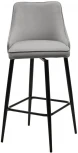 Барный стул ПАРКЕР H-09 Светло-серый, велюр / черный каркас, поворот.360 град., M-City 688M05126