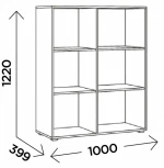 Стеллаж Woodville Чернин дуб вотан / графит