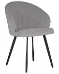Стул обеденный DOBRIN NAOMI (ЭМАЛЬ ЧЕРНЫЙ МУАР велюр Catania Smoke)