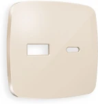 Лицевая панель Ambrella Volt OMEGA (Бежевый глянец) для розетки 2USB тип A+C QUANT OP3110