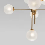 Потолочная люстра Wi-Fi на штанге Eurosvet Volver 50383 латунь (220V, управление смартфоном, голосовое управление, умный дом - Minimir Home, Алиса, Маруся, Салют, шарики)