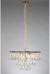 Подвесная люстра ярусная Omnilux 726 OML-72603-06 (220V, хрусталь, на цепи)