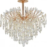 Потолочная люстра на штанге Escada Dimosari 2104/8P Gold 8x40Вт E14, металл/хрусталь, золото/прозрачный (220V)