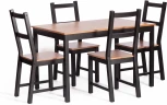 Обеденный комплект Соната (стол + 4 стула) / Sonata dining set Tetchair (Массив сосны/Черный) арт. 21795