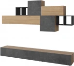 Тумба под ТВ TROMEN TV UNIT LEVE (ЛДСП,Пластик,ЛДСП/Черный,Дуб) арт.LEV00555