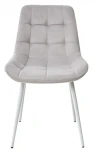 Стул ХОФМАН, цвет H-09 Светло-серый, велюр / белый каркас