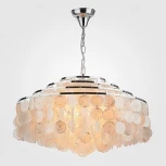 Подвесной светильник Wi-Fi Eurosvet 3535 3535/6 хром / перламутр (220V, управление смартфоном, голосовое управление, умный дом - Minimir Home, Алиса, Маруся, Салют, на цепи)