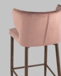 Стул полубарный Stool Group Матео велюр пыльно-розовый ножки дерево УТ000035022