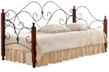 Кровать SONATA красный дуб/черный (дерево гевея/металл)