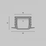 Алюминиевый профиль встраиваемый 22x12 Maytoni Led Strip ALM006S-2M
