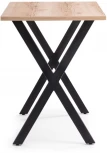Стол деревянный Алеста Лофт 120 25 мм дуб делано светлый / черный матовый 510908 Woodville