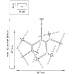 Подвесная люстра Lightstar Struttura 742143 (220V, на цепи, палочки, асимметрия)