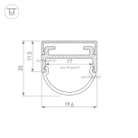 Профиль ARH-WIDE-B-H20-2000 ANOD (Алюминий) 016188 Arlight