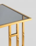 Журнальный столик Stool Group 50*32 БОСТОН стекло smoke сталь золото УТ000001973