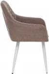 Стул с подлокотниками Слим, каркас Белый, велюр Латте 2500000185908 Leset