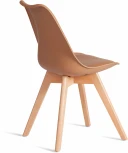 Обеденный стул Tetchair TULIP (Дерево,Пластик,Экокожа/Бежевый)