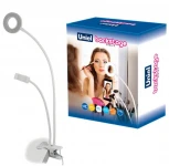 Интерьерная настольная лампа на прищепке Uniel ULK-F51-8W/SW/DIM IP20 WHITE (LED, 220V, выключатель)