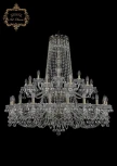 Подвесная большая люстра Art Classic 11.26 11.26.20+10+5.400.2d.Br.B (220V, хрусталь, на цепи, подсвечник, свеча)