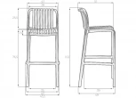 Стул барный DOBRIN CHLOE BAR (черный) 777PP-LMZL BAR, цвет черный