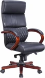 Компьютерное кресло для руководителя President Wood Кожа Черный
