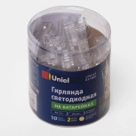 Гирлянда Uniel ULD-S0200-010/STB/2AA WARM WHITE IP20 CLIPS