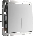 Выключатель одноклавишный проходной с подсветкой (серебряный матовый) Werkel W1112165 (a063615)