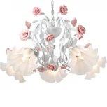 Подвесная люстра Lucia Tucci Fiori Di Rose 111.5 (220V, муранское стекло, на цепи, цветы, ветки, розы)