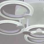 Потолочная люстра на штанге светодиодная с пультом регулировкой цветовой температуры, яркости и ночным режимом Reluce 09501-0.3-5+1 WH (220V)