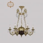 Подвесная люстра с хрустальными подвесками Art Classic 31.44 31.44.6.KR175SP.250IT.G.Sp.Amber.Blue.1A