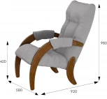 Кресло для отдыха Модель 61 Ткань ультра смок, каркас орех антик от фабрики Mebelik