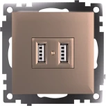 Розетка с USBх2 (шампань) Stekker Катрин 39602