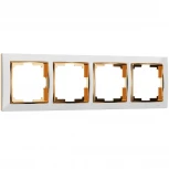 Рамка на 4 поста Snabb (белый/золото) Werkel W0041933 (a051660)