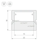 Профиль WPH-FLOOR22-2000 (Пластик) 023290 Arlight