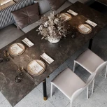 Стол обеденный Trump (160+40+40), керамика серая Top Concept 2001000000968