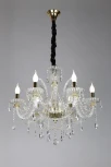 Подвесная люстра Omnilux Bonaita OML-70103-06 (220V, хрусталь, подвески, на цепи, подсвечник, свеча)