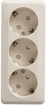 Розетка накладная тройная с заземлением и шторками (кремовый) Systeme Electric Etude PA16-012K
