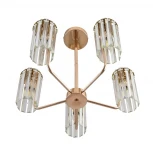 Потолочная люстра на штанге с хрустальными подвесками Lumion Favla 8347/5 золото/прозрачный, металл/хрусталь E14 5*40W 220V