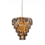 Подвесная люстра Vitaluce V5276-8/20+1 (220V, хрусталь, на цепи, круглые)