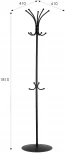 Вешалка напольная Пико 4 черный от фабрики Mebelik