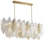 Подвесная люстра Odeon Light Lace 5052/14 золото/белый/прозрачный/металл/стекло/фарфор/металл E14 14*40W (220V, на цепи, лепестки)