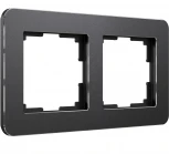 Рамка на 2 поста Platinum (черный алюминий) Werkel W0022608 (a059213)