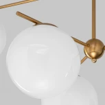 Потолочная люстра Wi-Fi на штанге Eurosvet Marbella 60147/6 латунь (220V, управление смартфоном, голосовое управление, умный дом - Minimir Home, Алиса, Маруся, Салют, шар)