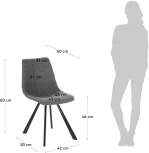 Обеденный стул La Forma (ex Julia Grup) Alve (Серый/ Пена,Фанера,Сталь)