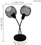 Интерьерная настольная лампа Eglo Wrington 1 43376