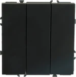 Выключатель трехклавишный (черный) Stekker Эмили 49844