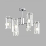 Потолочная люстра на штанге с хрустальными подвесками Lumion Favla 8348/6C хром/прозрачный, металл/хрусталь E14 6*40W 220V