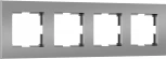 Рамка на 4 поста (серебро софт) Werkel W0042965 (a062817)