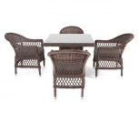 Обеденная группа плетеная, цвет коричневый 4SIS Сицилия SC4T-5-SET brown